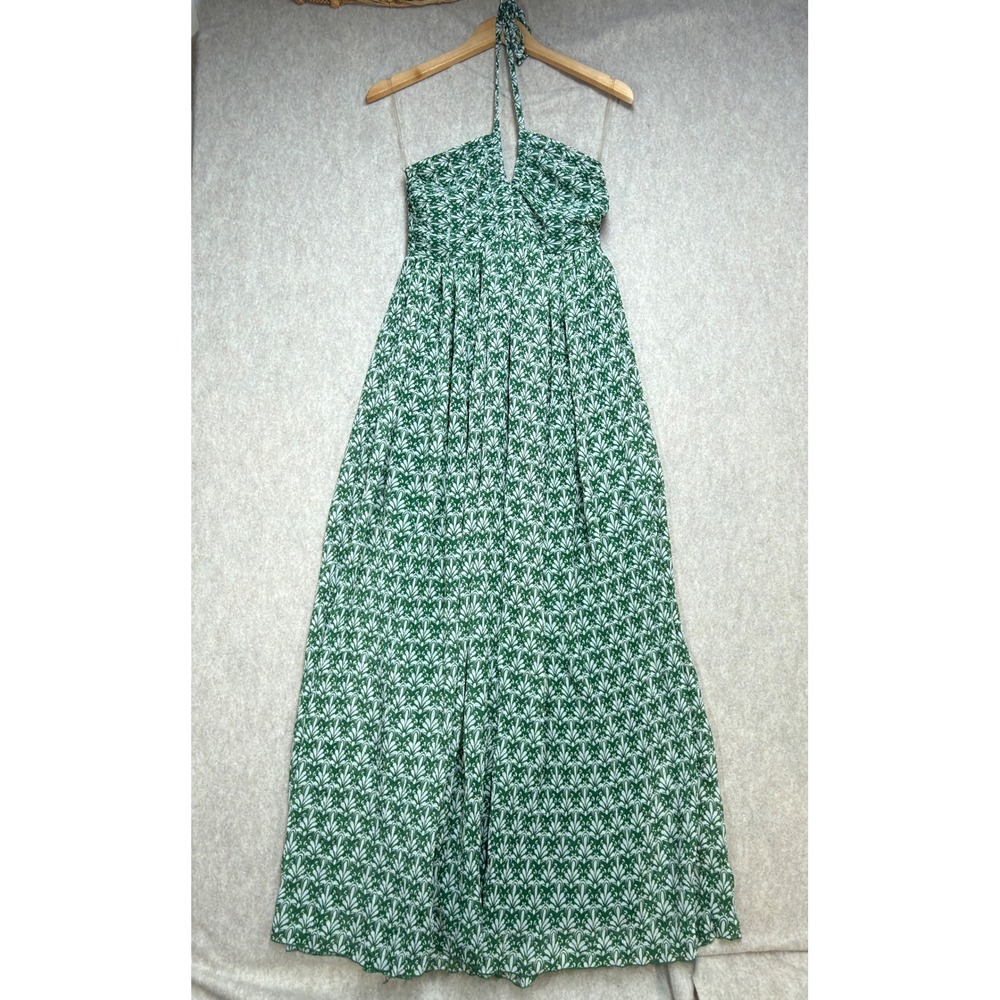 Sincerely Jules Maxi Dress Womens Medium Green Tropical Boho Resortwear Vacation